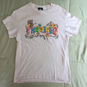 Thrasher Cartoon Skull Graphic Tee – Graphic Skater Shirt – Size Small